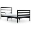 vidaXL Massivholzbett Schwarz Kiefer 100x200 cm