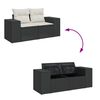 vidaXL Garten-Sofa-Set 13 pcs Schwarz und Creme 80 x 80 x 71 cm