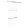 vidaXL Schiebet&uuml;r ESG-Glas und Aluminium 90x212 cm Silbern