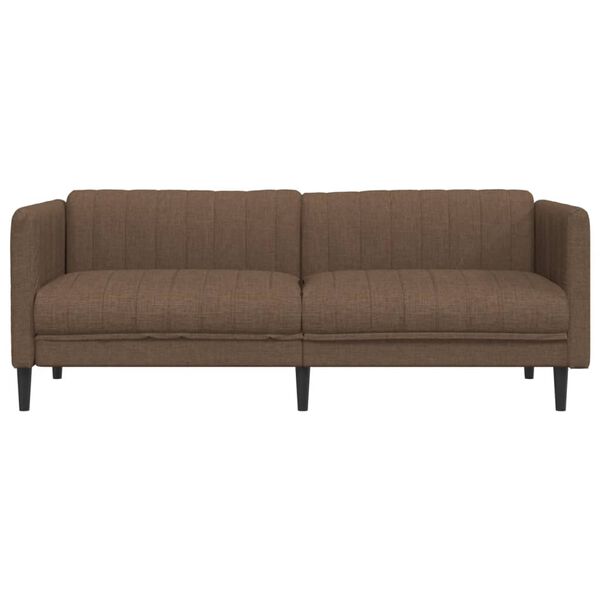 vidaXL 3-Sitzer Sofa Braun Kunstleder Wildleder-Optik