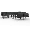 vidaXL 10-tlg. Garten-Lounge-Set mit Kissen Aluminium Anthrazit