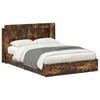vidaXL Bettgestell mit Stauraum Ger&auml;ucherte Eiche 135 x 190 cm