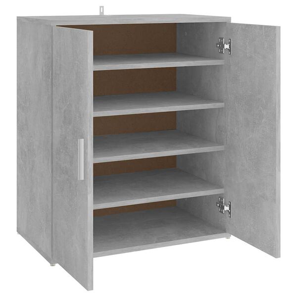 vidaXL Schuhschrank Betongrau 60x35x70 cm Holzwerkstoff