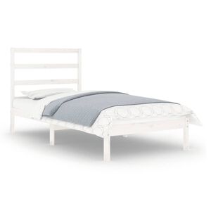 vidaXL Massivholzbett Wei&szlig; 90x190 cm