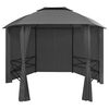 vidaXL Gartenpavillon mit Vorh&auml;ngen Sechseckig 360x265 cm