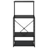 vidaXL Mikrowellenregal Schwarz 60x39,6x123 cm Holzwerkstoff