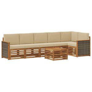 vidaXL Outdoor-Sofagarnitur 6 stk. Natur