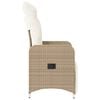 vidaXL Gartensessel mit Kissen Verstellbar Beige Poly Rattan