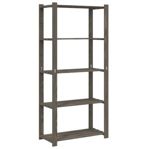 vidaXL Lagerregal mit 5 B&ouml;den Grau 80x38x170 cm Massivholz Kiefer
