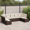 vidaXL Gartensofa-set mit Kissen 7 pcs Braun Poly-Rattan
