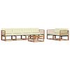 vidaXL Outdoor-Sofagarnitur mit Kissen 7 pcs Natur und Creme