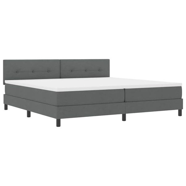 vidaXL Boxspringbett mit Matratze Dunkelgrau 200 x 200 cm Stoff