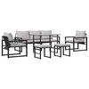 vidaXL Garten-Sofa-Set 6 pcs Schwarz Stahl