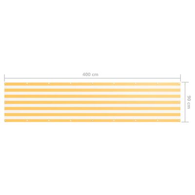 vidaXL Balkon-Sichtschutz Weiß und Gelb 90x400 cm Oxford-Gewebe