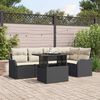 vidaXL Gartensofa-set mit Kissen mit Kissen 6 pcs Schwarz Poly Rattan
