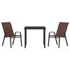 vidaXL Garten Essgruppe 3 pcs Braun und Schwarz