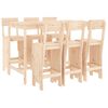 vidaXL 7-tlg. Gartenbar-Set Massivholz Kiefer