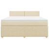 vidaXL Boxspringbett mit Matratze Creme 180x200 cm Stoff