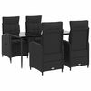 vidaXL Sofa-Tischset 5 stk. Schwarz