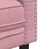 vidaXL Chesterfield-Sofa mit Nackenrollen 2-Sitzer Rosa Samt