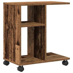vidaXL Beistelltisch mit Regal Altholz 50 x 30 x 55 cm Holzwerkstoff