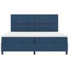 vidaXL Boxspringbett mit LED-Lichtleisten Blau 200 x 200 cm Stoff