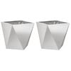 vidaXL Pflanzk&uuml;bel 2 pcs Silber 40 x 40 x 40 cm Edelstahl
