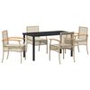 vidaXL Garten Essgruppe 5 pcs Beige Poly-Rattan