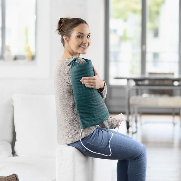 Medisana Elektrisches Kirschkern-W&auml;rmekissen HS 200 Wei&szlig; und Gr&uuml;n