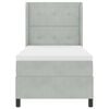vidaXL Boxspringbett mit Matratze Hellgrau 90 x 200 cm Samt