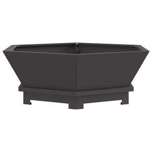 vidaXL Feuerstelle Schwarz 75 x 75 x 28 cm Wetterfeststahl