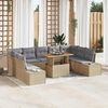 vidaXL Garten-Sofa-Set mit Speicher 10 pcs Beige Poly Rattan