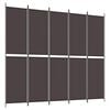 vidaXL 5-tlg. Paravent Braun 250x220 cm Stoff