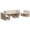 vidaXL Gartensofa-set 9 stk. Beige Poly-Rattan