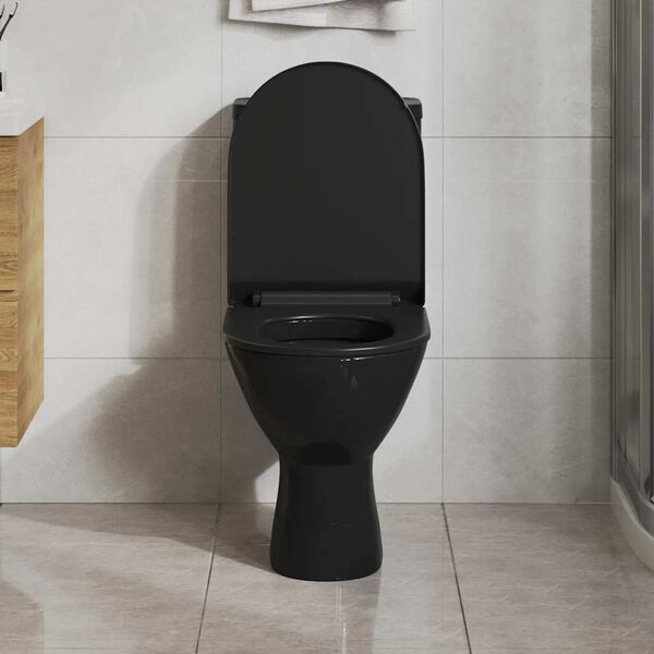 vidaXL Toilettensitz mit Absenkautomatik und Quick-Release Schwarz