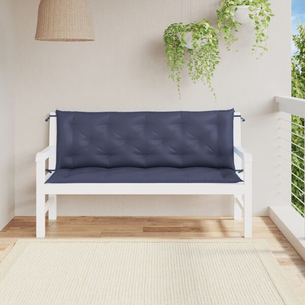 vidaXL Gartenbank-Auflagen 2 Stk. Marineblau 150x50x7 cm Oxford-Gewebe
