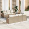 vidaXL Gartensofa-set mit Kissen 8 pcs Beige Poly-Rattan