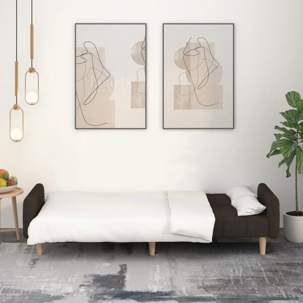 vidaXL Schlafsofa 2-Sitzer Dunkelbraun Stoff