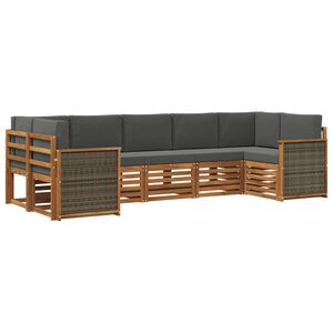 vidaXL Ecksofa Set mit Kissen 6 pcs Natur und Anthrazit