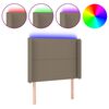 vidaXL LED Kopfteil Taupe 83x16x118/128 cm Stoff