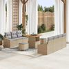 vidaXL Garten-Sofa-Set mit Kissen 10 pcs Beige und Hellgrau