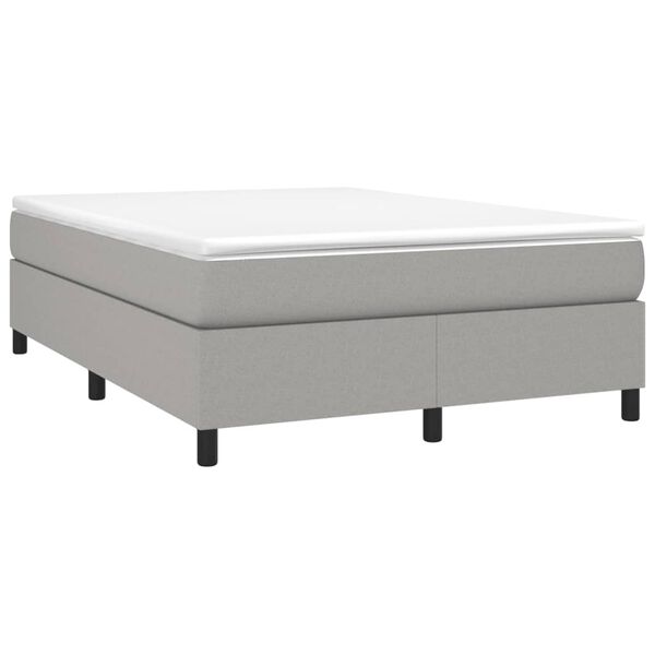 vidaXL Boxspringbett mit Matratze Hellgrau 140x200 cm Stoff