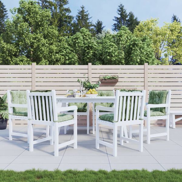 vidaXL Niedriglehner-Auflagen 6 Stk. Blattmuster Stoff