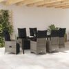 vidaXL Garten Essgruppe mit Kissen 7 pcs Grau Poly-Rattan