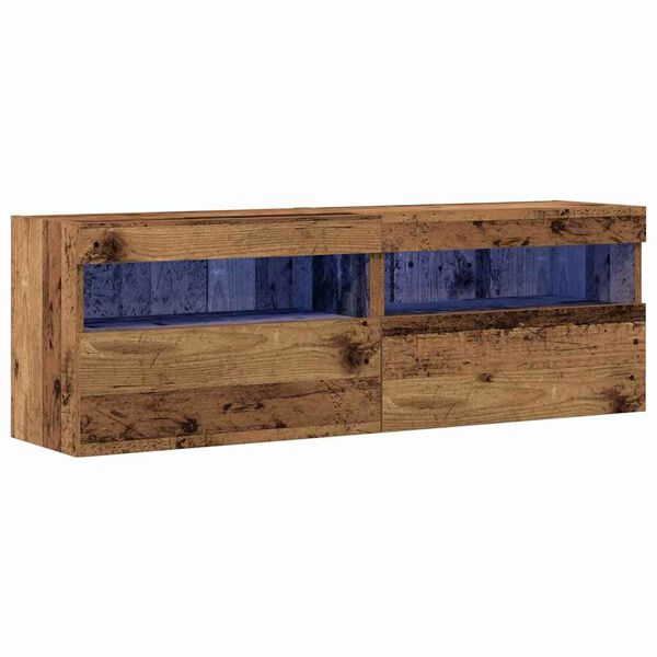 vidaXL TV-Wandschrank 2 pcs Altholz 60 x 30 x 40 cm Holzwerkstoff