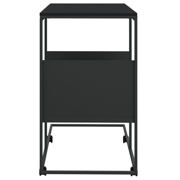 vidaXL Beistelltisch mit Rollen Schwarz 55x36x63,5 cm Holzwerkstoff