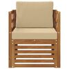vidaXL Outdoor-Sofagarnitur mit Kissen Natur 67 x 63 x 73 cm