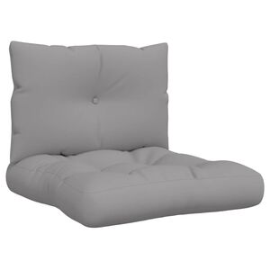vidaXL Palettenkissen 2-tlg. Grau Stoff