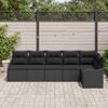 vidaXL Gartensofa-set mit Speicher 6 pcs Schwarz Poly-Rattan