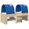 vidaXL Bett mit Tunnel 3 Stk. Sonoma Eiche und Blau Holzwerkstoff